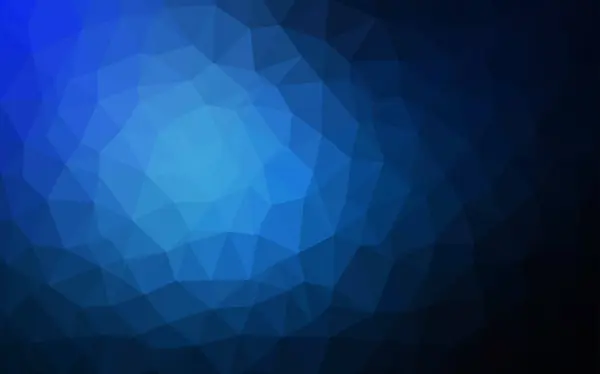 Plantilla Triángulos Gradiente Vectorial Azul Oscuro Ilustración Poligonal Brillante Que — Vector de stock
