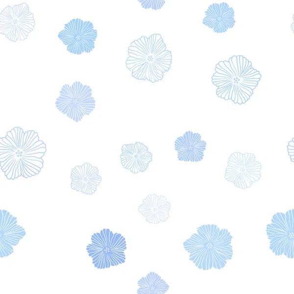 Hellblauer Vektor Nahtlos Eleganter Hintergrund Mit Blumen Leuchtende Farbige Illustration — Stockvektor