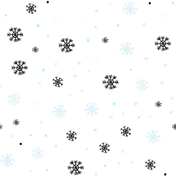 Plantilla Sin Costura Vector Azul Claro Con Copos Nieve Hielo — Vector de stock