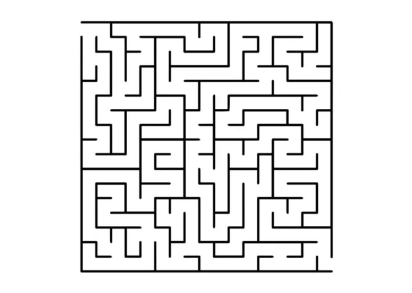 Weißes Vektorlayout Mit Schwarzem Labyrinth Rätsel Abstrakte Illustration Mit Labyrinth — Stockvektor