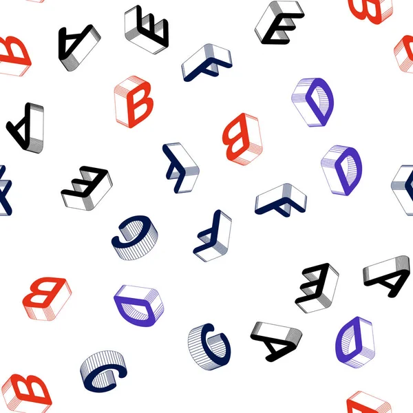 Bleu Clair Vecteur Rouge Mise Page Transparente Avec Alphabet Latin — Image vectorielle