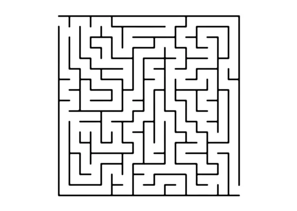 White Vector Layout Black Maze Riddle Simple Illustration Maze White — Stock Vector