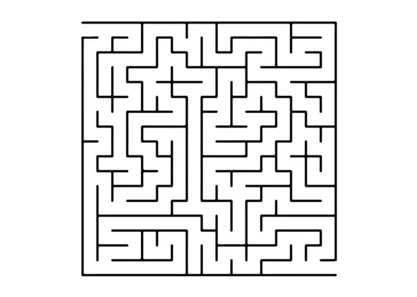 Weiße Vektorvorlage Mit Einem Schwarzen Labyrinth Puzzle Komplexe Illustration Mit — Stockvektor