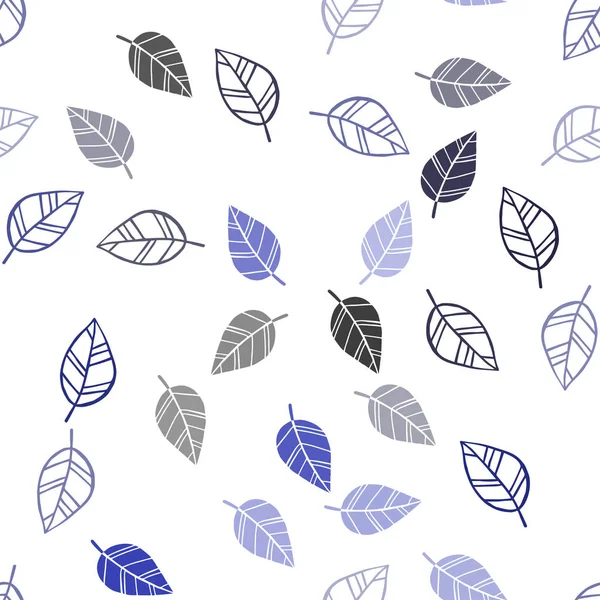 Vecteur Bleu Foncé Motif Abstrait Sans Couture Avec Des Feuilles — Image vectorielle