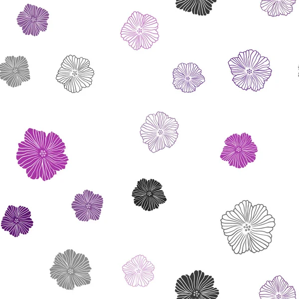 Dark Purple Vecteur Fond Abstrait Sans Couture Avec Des Fleurs — Image vectorielle