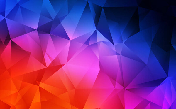 Light Blue, Red vector background with triangles. Illustration with set of colorful triangles. The template can be used as a background.