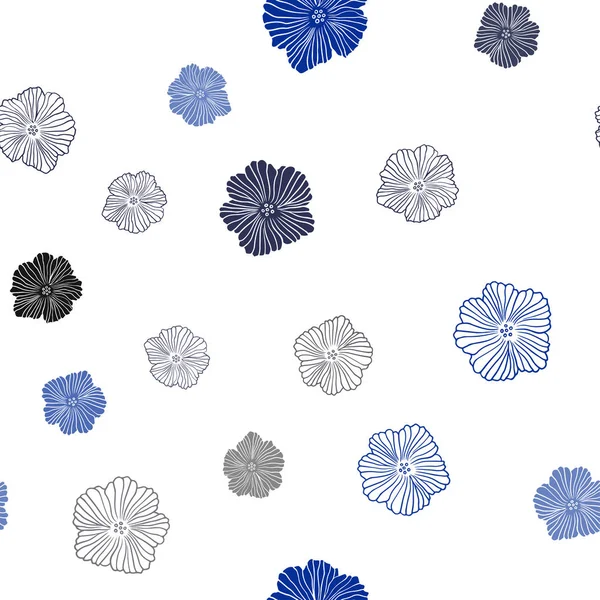 Σκούρο Μπλε Διάνυσμα Απρόσκοπτη Φυσικό Σκηνικό Λουλούδια Ολοκαίνουρια Έγχρωμη Απεικόνιση — Διανυσματικό Αρχείο