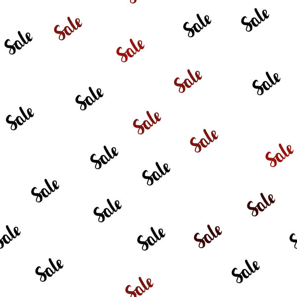 Dark Red vector seamless background with words of sales. Shining colorful illustration with isolated selling prices. Backdrop for ads, leaflets of Black Friday.