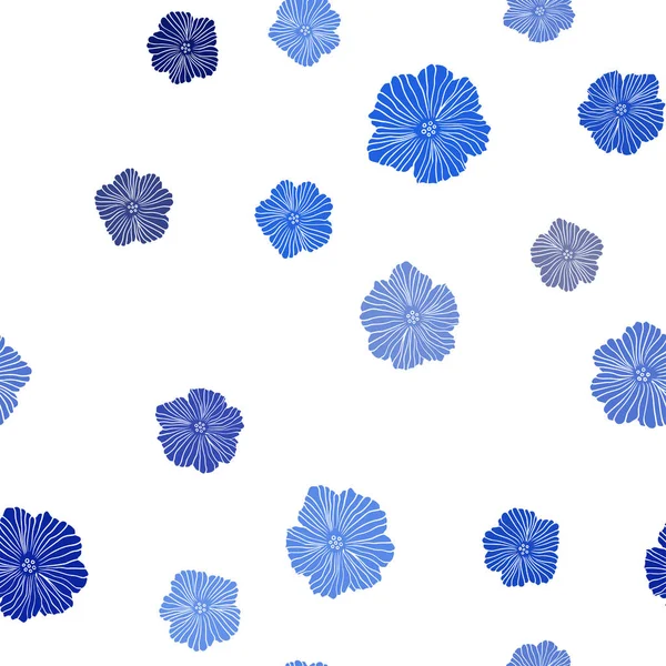 Hellblauer Vektor Nahtloser Abstrakter Hintergrund Mit Blumen Illustration Mit Bunten — Stockvektor