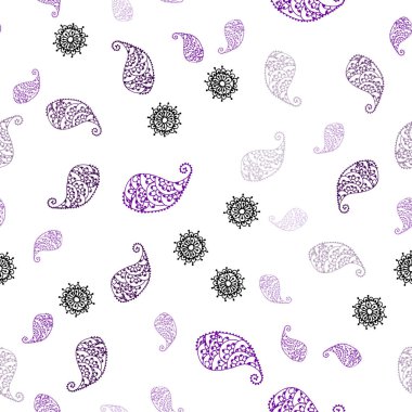 Koyu pembe vektör yaprak ve çiçek ile sorunsuz doodle düzeni. Yaprakları, çiçekleri beyaz arka plan üzerinde doğal tarzı. Kartvizit, Web siteleri için şablon.