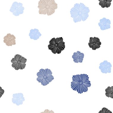 Açık mavi, vektör sorunsuz doğal zemin çiçek ile yeşil. Yaratıcı çizim çiçek ile bulanık tarzında. Doku pencere panjur, perdeler için.