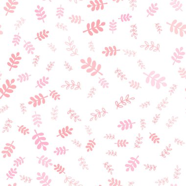 Hafif pembe, sarı vektör sorunsuz zarif duvar kağıdı ile yaprakları, dalları. Glitter soyut illüstrasyon yaprakları ve dalları ile. Tasarım için duvar kağıdı, kumaş üreticileri.