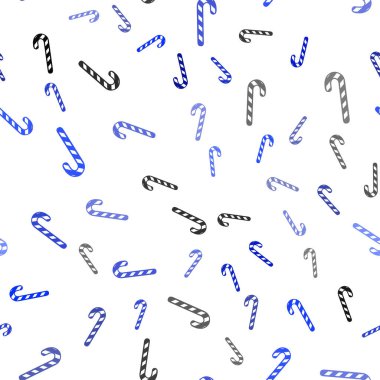 Tatlı Noel sopa ile ışık mavi vektör sorunsuz şablonu.