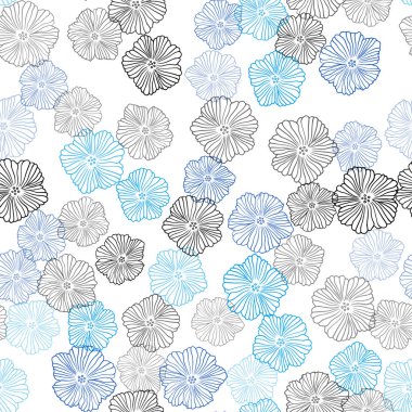 Hafif mavi vektör çiçekli sorunsuz arka plan. Dekoratif tasarım çiçek beyaz arka plan üzerinde. Desen tasarım kumaş, duvar kağıtları.