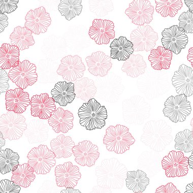 Işık kırmızı vektör çiçekli Dikişsiz soyut desen. Renkli resimde doodle tarzı çiçekli. Tekstil, kumaş, duvar kağıtları için tasarım.