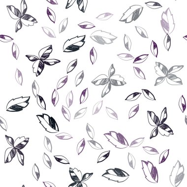 Koyu pembe, mavi yaprakları ile Dikişsiz soyut desen vektör. Yarım yamalak karalamalar ile arka plan bulanık yapraklarda. Desen tasarım kumaş, duvar kağıtları.