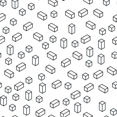 Koyu mavi dikdörtgen tarzı kesintisiz, izometrik doku vektör. Dikdörtgenler ve kareler ile güzel illüstrasyon. Desen tasarım kumaş, duvar kağıtları.