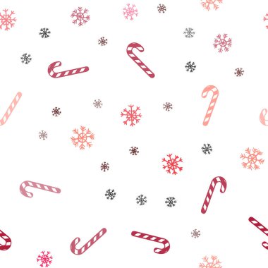 Işık kırmızı vektör sorunsuz doku ile Noel tatlılar, şekerler.