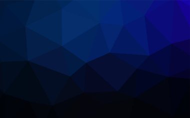 Koyu mavi vektör degrade üçgenler şablonu. Geometrik şekil gradyan ile Origami tarzında. Senin arka plan için dokulu deseni.
