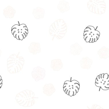 Pembe ışık, vektör sorunsuz doodle deseni çiçekli, yaprakları sarı. Yaprak ve çiçek ile yeni renkli resimde. Doku pencere panjur, perdeler için.