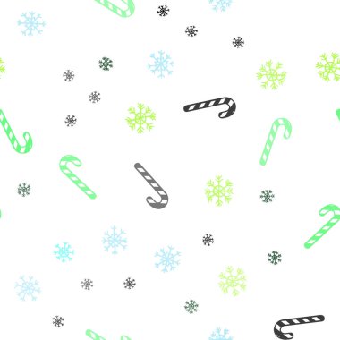 Açık mavi, vektör sorunsuz düzen Noel tatlı tatlılar yeşil.