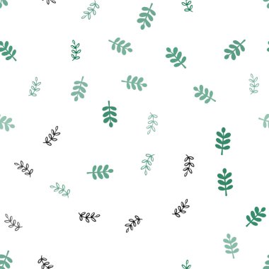 Işık yeşil vektör sorunsuz zemin yaprakları ile. Parlayan illüstrasyon karalama stilinde yaprakları ile renkli. Desen için modaya uygun Kumaş, duvar kağıtları.