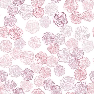 Hafif pembe vektör çiçekli sorunsuz arka plan. Çiçekler beyaz arka plan üzerinde gradyan ile. Doku pencere panjur, perdeler için.