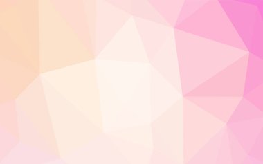 Pembe ışık, vektör üçgen mozaik şablon sarı. Gradyan ile poligonal soyut resim. Tasarımınız için üçgen desen.
