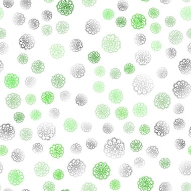 Işık yeşil vektör sorunsuz doodle parlak desen. Yeni renkli resimde doodle tarzı çiçekli. İşiniz için yeni tasarım.