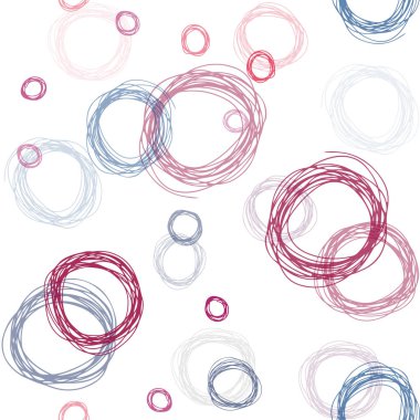 Açık mavi, kırmızı vektör sorunsuz zemin noktalar ile. Kabarcıkları ile soyut tarzda bulanık dekoratif tasarım. Doku pencere panjur, perdeler için.