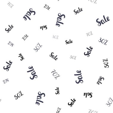 Koyu gri vektör sorunsuz arka plan ile 30, 50, %70 işaretleri satış. Degrade illüstrasyon indirimli beyaz zemin üzerinde imzalar. Reklamlar alışveriş sezon satış için şablon.