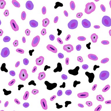 Mor ışık, vektör sorunsuz zemin noktalar ile pembe. Bulanık daireler doğa tarzı ile güzel renkli resimde. Tekstil, kumaş, duvar kağıtları için tasarım.