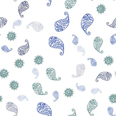 Koyu yeşil yaprakları ve çiçekleri ile Dikişsiz soyut desen vektör. Bulanık stil yaprakları, çiçekleri ile yaratıcı çizimde. Desen için modaya uygun Kumaş, duvar kağıtları.