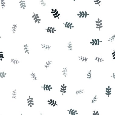 Koyu mavi, sarı yaprakları ile sorunsuz doodle desen vektör. Yarım yamalak karalamalar ile arka plan bulanık yapraklarda. Tasarım için duvar kağıdı, kumaş üreticileri.