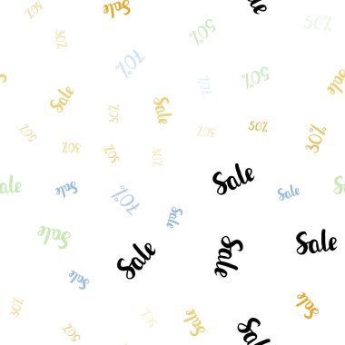 Işık çok renkli vektör 30, 50, %70 satış ile sorunsuz şablonu. Yüzde renkli dizi basit tarzda imzalar. İşletme reklamları, reklam için tasarım.