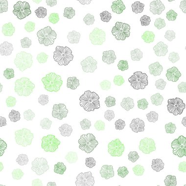 Işık yeşil vektör sorunsuz zarif ile duvar kağıdı çiçekler. Çiçekler beyaz arka plan üzerinde gradyan ile. Tasarım için duvar kağıdı, kumaş üreticileri.