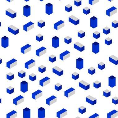 Mavi vektör kesintisiz, izometrik arka plan ile dikdörtgen ışık. İllüstrasyon renkli dikdörtgenler dizi. Tasarım için duvar kağıdı, kumaş üreticileri.