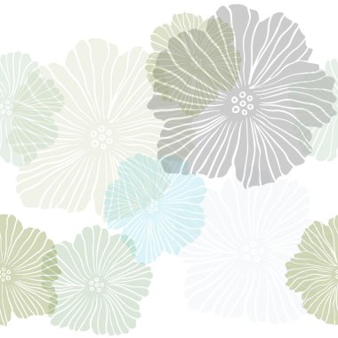 Açık mavi, sarı vektör sorunsuz doodle arka planını çiçekler. İllüstrasyon soyut doodle renkli çiçekli. Tasarım için duvar kağıdı, kumaş üreticileri.