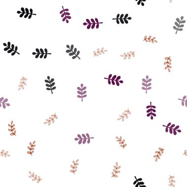 Koyu pembe, sarı yaprakları ile sorunsuz zarif desen vektör. Zarif bir parlak örnek yaprakları doğal tarzı ile. Tasarım için duvar kağıdı, kumaş üreticileri.