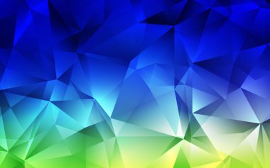 Açık mavi, vektör desen poligonal tarzı yeşil. Üçgenler ile soyut tarzda dekoratif tasarım. Akıllı tasarım, iş reklam için.