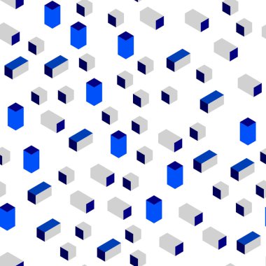 Hafif mavi vektör doku dikdörtgen tarzı kesintisiz, izometrik. Dikdörtgenler ve kareler ile güzel illüstrasyon. Desen için modaya uygun Kumaş, duvar kağıtları.