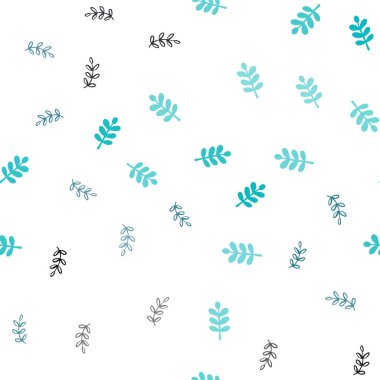 Koyu mavi vektör sorunsuz doodle arka plan yaprakları ile. Hint tarzı ile bulanık dekoratif tasarım bırakır. Doku pencere panjur, perdeler için.