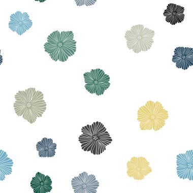 Açık mavi, kırmızı vektör sorunsuz doğal zemin çiçek ile. Glitter çiçekler ile soyut resim. Tasarım için duvar kağıdı, kumaş üreticileri.