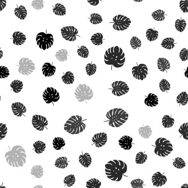 Işık gri vektör sorunsuz zarif arka plan yaprakları ile. Doodle yaprakları gradyan ile Origami tarzında Illustration. Desen için modaya uygun Kumaş, duvar kağıtları.