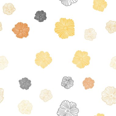 Işık turuncu vektör çiçekli sorunsuz doğal çizimleri. Yeni renkli resimde çiçekli. Tekstil, kumaş, duvar kağıtları için tasarım.