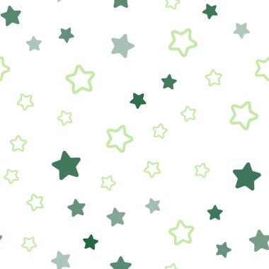 Açık mavi, güzel yıldız yeşil vektör sorunsuz doku. Glitter soyut illüstrasyon renkli yıldız ile. Doku pencere panjur, perdeler için.