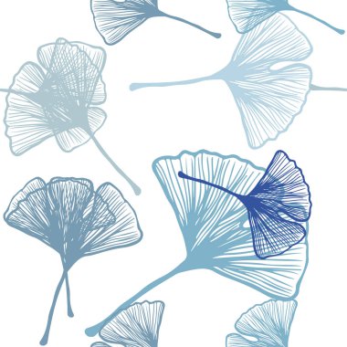 Hafif mavi vektör yaprak ile seamless doğal modeli. Hint tarzı ile bulanık dekoratif tasarım bırakır. Tekstil, kumaş, duvar kağıtları için tasarım.