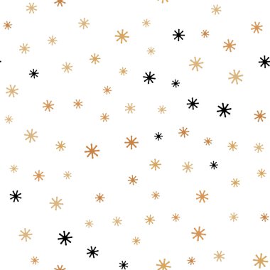 Işık turuncu vektör Noel kar taneleri ile seamless modeli. Modern geometrik soyut illüstrasyon kar taneleri ile. Doku pencere panjur, perdeler için.