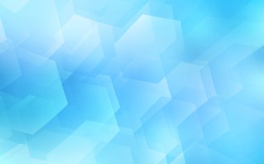 Altıgenli hafif BLUE vektör arka planı. Renkli altıgenli bir resim seti. Reklamlar, broşürler için desen.