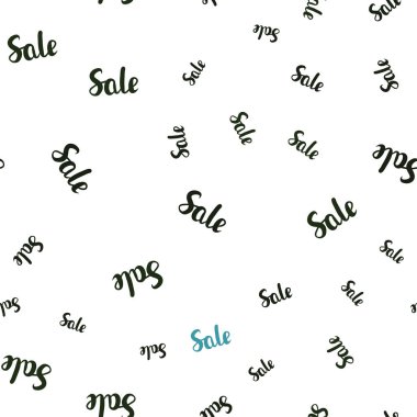 Açık mavi, vektör sorunsuz düzen indirim kelime ile yeşil. Yüzde renkli dizi basit tarzda imzalar. Mega promosyonlar için fon indirimler.